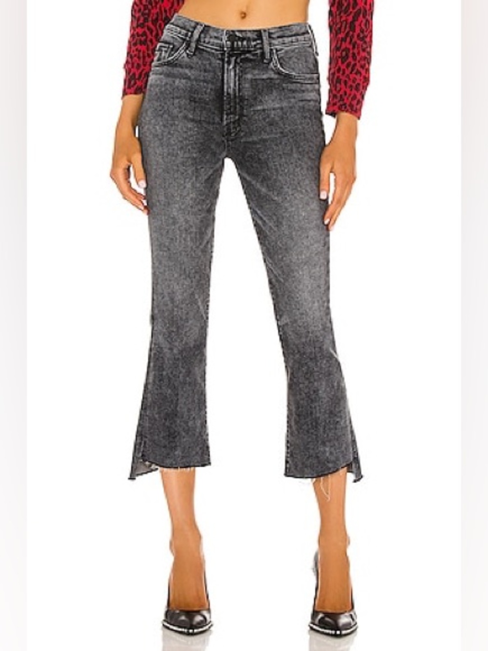 MOTHER The Insider Crop Step Fray in Color Train Stops Size 26